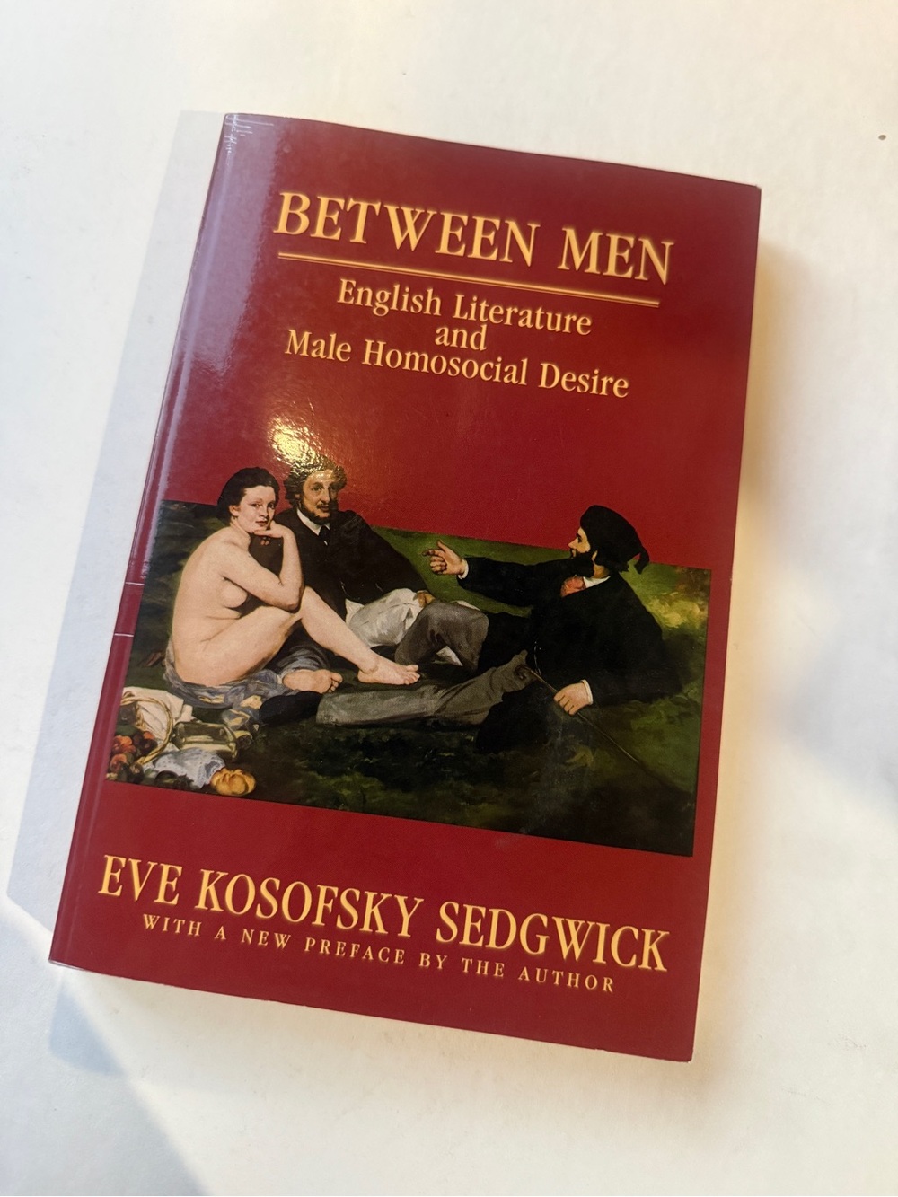 RARE Between Men by Eve Kosofsky Sedgwick — Red Paperback book first edition